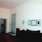 Completed restoration of the entry wall in the narthex.